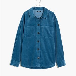 Madewell Blue Corduroy Kentwood Oversized Shirt-Jacket